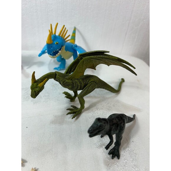 12 pc Mixed Brands Dinosaur Dragons Prehistoric Plastic Toy Lot - Picture 3 of 9